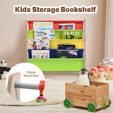 Children's Bookshelf with 4 Storage Compartments