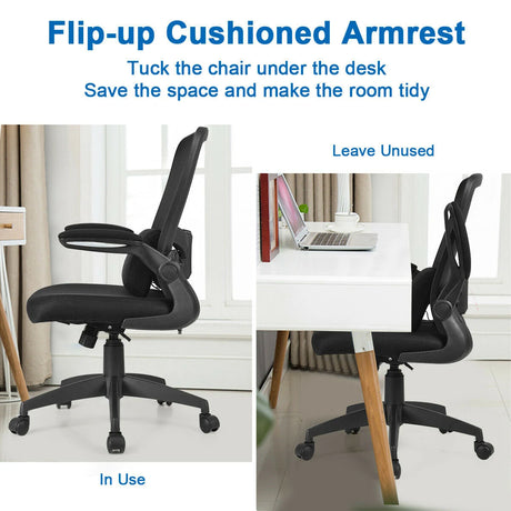 Lightweight Mesh Office Chair with Lumbar Support-Black