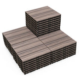 18 Pieces 12 x 12 Inch Interlocking Deck Tiles for 1.7m2 Total Splicing Area-Gray
