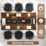 Conference Table Meeting Table 180 x 90 CM for 8-10 People Rectangular Seminar Work Table Rustic Brown
