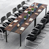 Conference Table Meeting Table 180 x 90 CM for 8-10 People Rectangular Seminar Work Table Rustic Brown