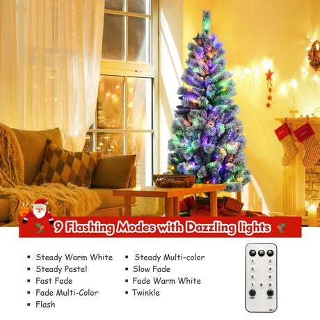 Illuminated Artificial Christmas tree with 140/200 LED lights-6FT