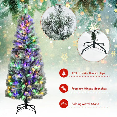 Illuminated Artificial Christmas tree with 140/200 LED lights-6FT