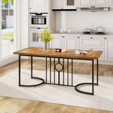 Farmhouse Rectangular Wood Kitchen Large Dining Table-Rustic Brown
