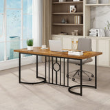 Farmhouse Rectangular Wood Kitchen Large Dining Table-Rustic Brown