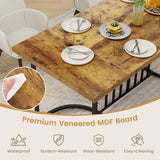 Farmhouse Rectangular Wood Kitchen Large Dining Table-Rustic Brown
