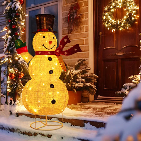 180 CM Lighted Pre-lit Christmas Decoration Snowman with LED Lights