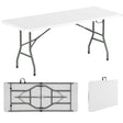 180cm Outdoor Portable Folding Table with Safe Lock Mechanism-White