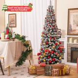 Artificial Christmas Tree 180cm Snowflake Christmas Tree with 460 Branches Foldable Metal Stand Fine Shape Seasonal Decoration