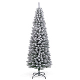 Artificial Christmas Tree 180cm Snowflake Christmas Tree with 460 Branches Foldable Metal Stand Fine Shape Seasonal Decoration