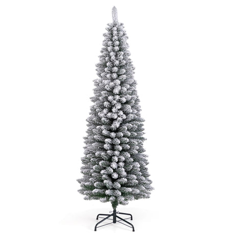Artificial Christmas Tree 180cm Snowflake Christmas Tree with 460 Branches Foldable Metal Stand Fine Shape Seasonal Decoration