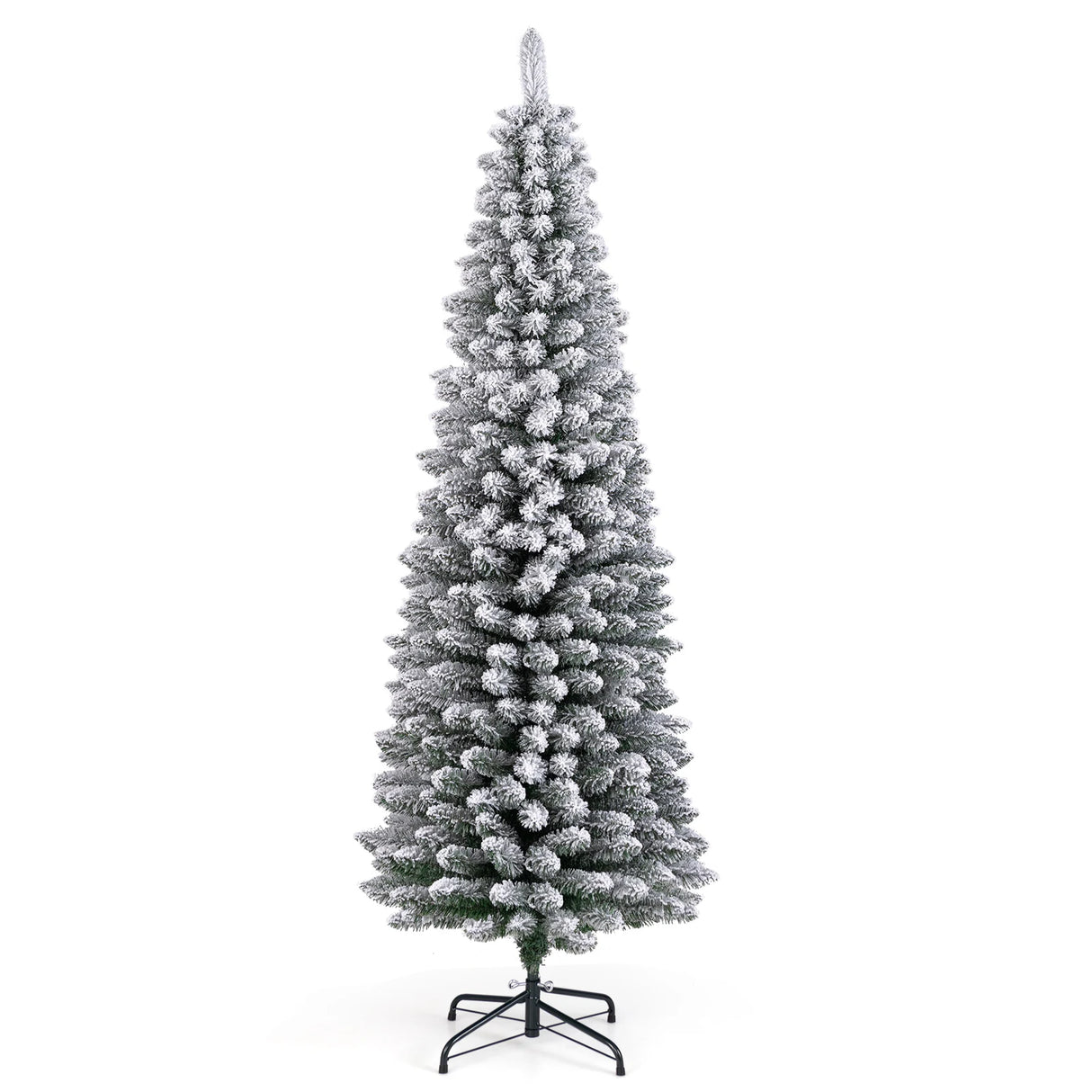 Artificial Christmas Tree 180cm Snowflake Christmas Tree with 460 Branches Foldable Metal Stand Fine Shape Seasonal Decoration