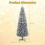 Artificial Christmas Tree 180cm Snowflake Christmas Tree with 460 Branches Foldable Metal Stand Fine Shape Seasonal Decoration