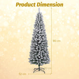 Artificial Christmas Tree 180cm Snowflake Christmas Tree with 460 Branches Foldable Metal Stand Fine Shape Seasonal Decoration