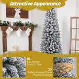 Artificial Christmas Tree 180cm Snowflake Christmas Tree with 460 Branches Foldable Metal Stand Fine Shape Seasonal Decoration