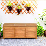180 Litre Acacia Wood Deck Box for Garden Backyard