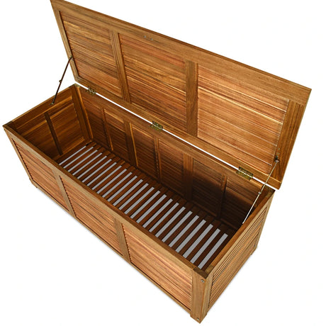 180 Litre Acacia Wood Deck Box for Garden Backyard