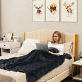 180 x 130 CM Electric Heated Throw Blanket with 10 Heat Settings-Grey