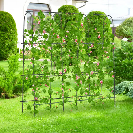 Garden Arched Trellis for Climbing Plants U-Shaped with Netting