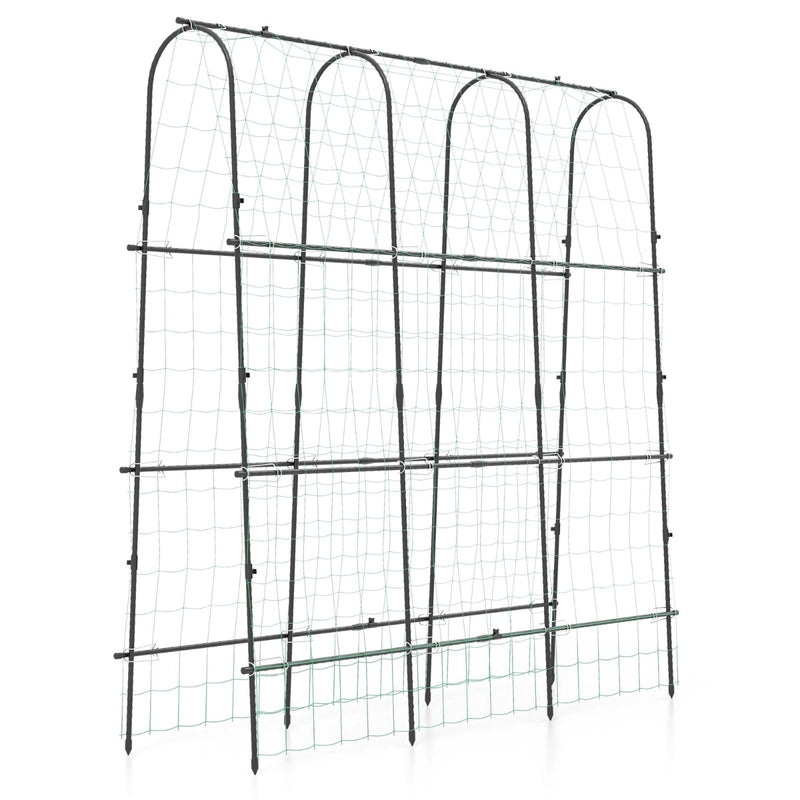 Garden Arched Trellis for Climbing Plants U-Shaped with Netting