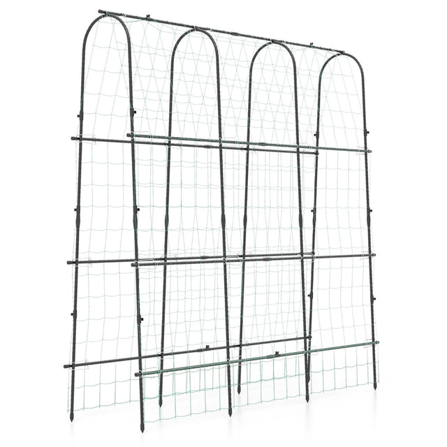 Garden Arched Trellis for Climbing Plants U-Shaped with Netting