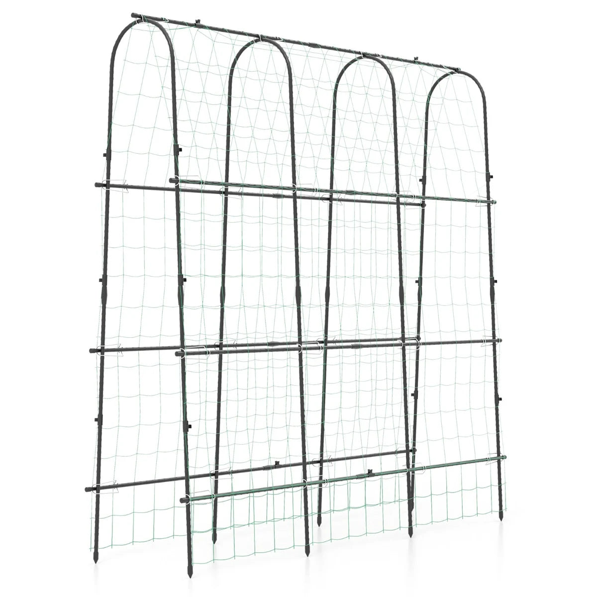 Garden Arched Trellis for Climbing Plants U-Shaped with Netting