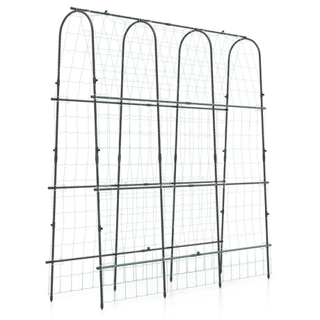Garden Arched Trellis for Climbing Plants U-Shaped with Netting