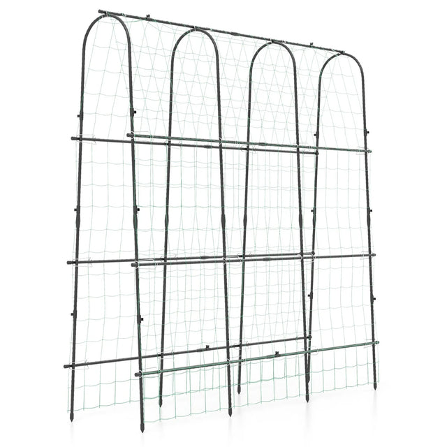 Garden Arched Trellis for Climbing Plants U-Shaped with Netting
