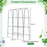 Garden Arched Trellis for Climbing Plants U-Shaped with Netting
