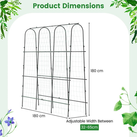 Garden Arched Trellis for Climbing Plants U-Shaped with Netting