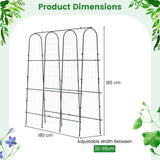 Garden Arched Trellis for Climbing Plants U-Shaped with Netting