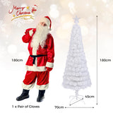 180CM Artificial Xmas Tree Pencil Tree with Treetop Star and 7 Lighting Modes-180 cm