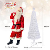 180CM Artificial Xmas Tree Pencil Tree with Treetop Star and 7 Lighting Modes-180 cm
