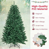 Artificial Christmas Tree 180 Cm 1355 PVC Branches Foldable Metal Stand with Hinges Quick Installation Green