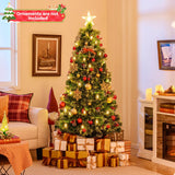 150/180CM  Artificial Christmas Tree with 8 Lighting Modes and Optical Fibers-180 cm