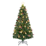 150/180CM  Artificial Christmas Tree with 8 Lighting Modes and Optical Fibers-180 cm