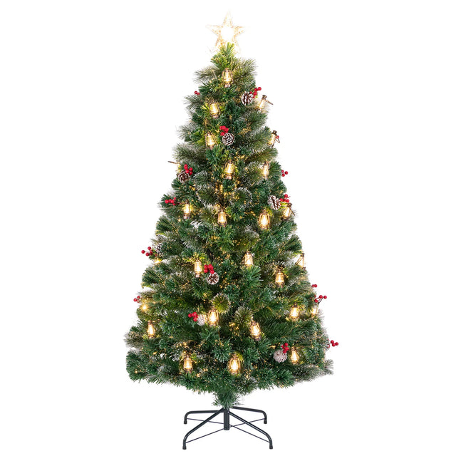150/180CM  Artificial Christmas Tree with 8 Lighting Modes and Optical Fibers-180 cm
