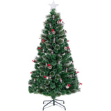 150/180CM  Artificial Christmas Tree with 8 Lighting Modes and Optical Fibers-180 cm