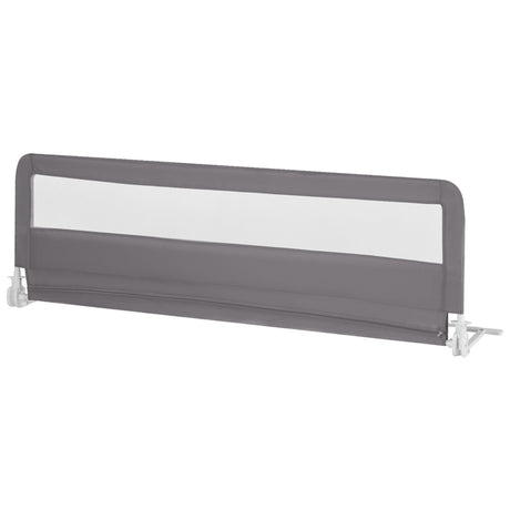 Foldable Mesh Bed Rail with Safety Straps for Toddlers-Grey