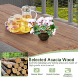 6-Person Outdoor Picnic Table and Bench Set with 2 Inch Umbrella Hole