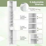 180CM Tall Freestanding Bathroom Cabinet with 2 Doors and 1 Drawer-White