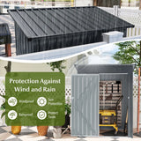 5 x 3 Feet Outdoor Storage Shed with Sloped Roof and Lockable Door-Gray