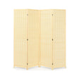 6 Feet 4 Panel Portable Folding Room Divider Screen-Natural