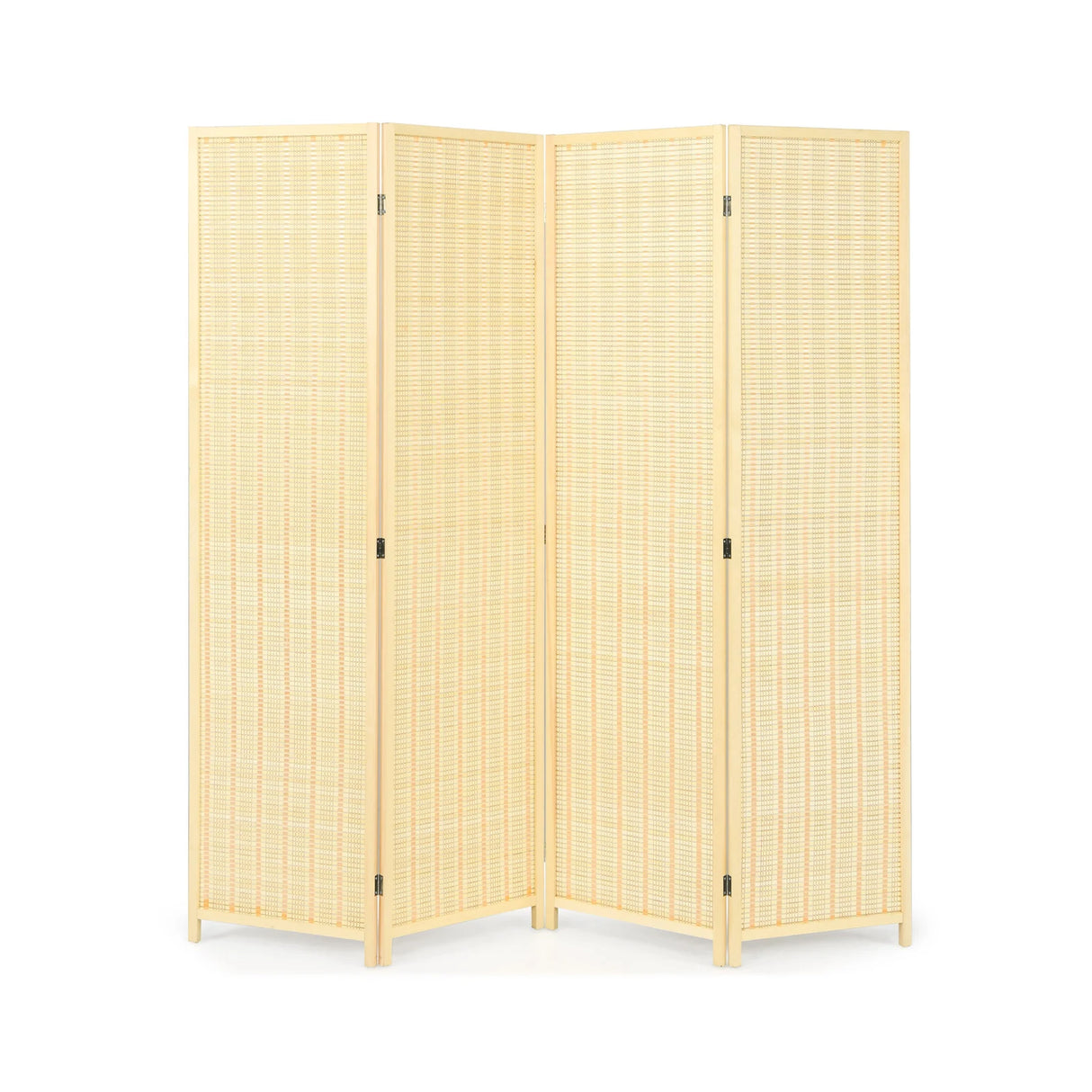 6 Feet 4 Panel Portable Folding Room Divider Screen-Natural