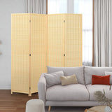 6 Feet 4 Panel Portable Folding Room Divider Screen-Natural