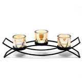 Centrepiece Iron Votive Candle Holder - 3 Cup Silluethe