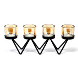 Centrepiece Iron Votive Candle Holder - 4 Cup Zig Zag