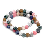 Set of 2 Gemstones Friendship Bracelets - Harmony - Rainbow Gemstones