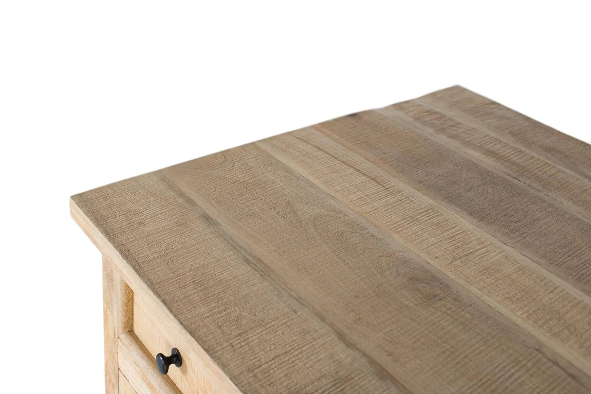 Giner and Colomer - Natural Mango Wood Desk With Doors & Drawers