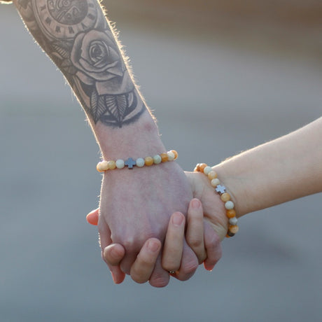 Set of 2 Gemstones Friendship Bracelets - Support - Sodalite & Picture Stone